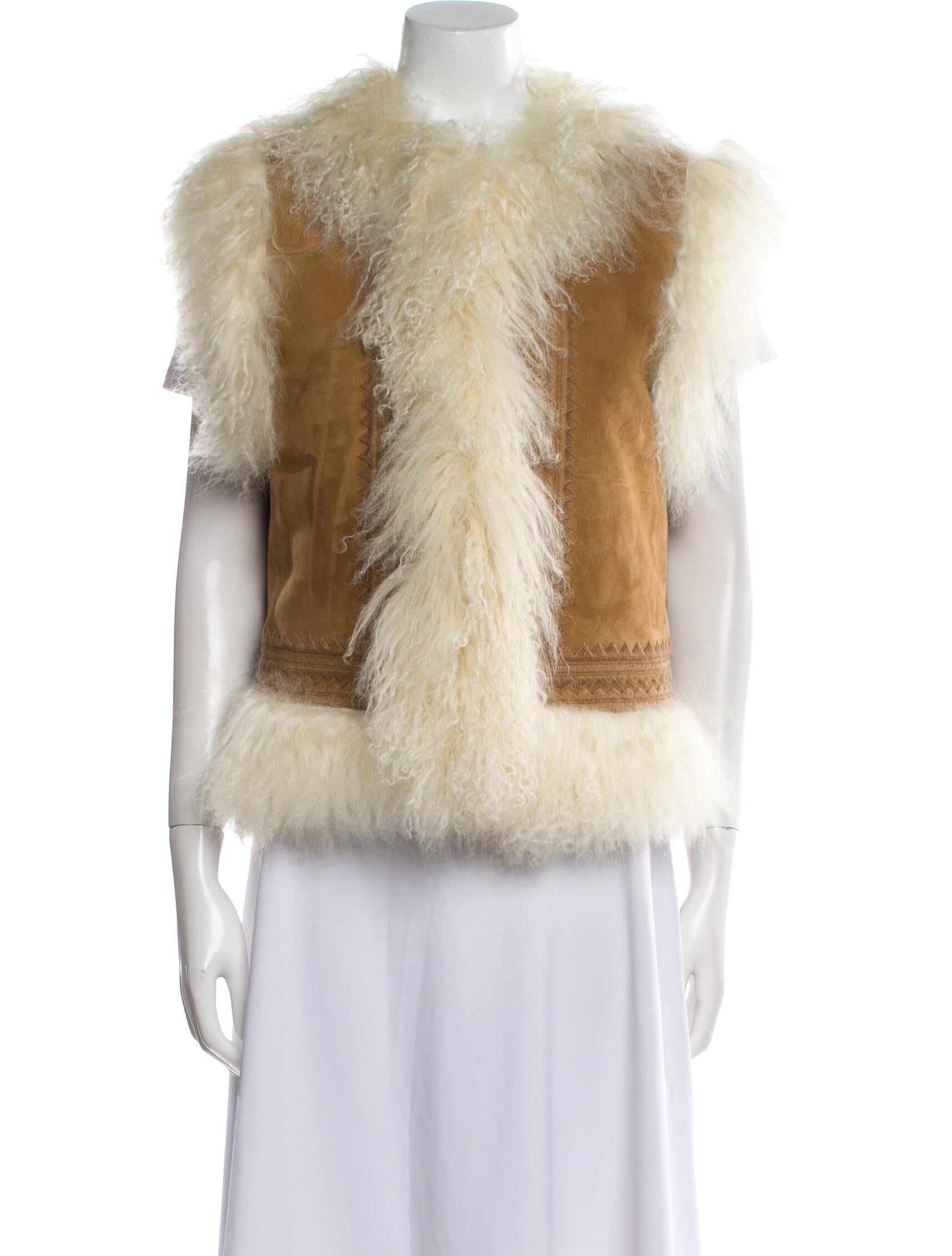 Nili Lotan Shearling Printed Vest