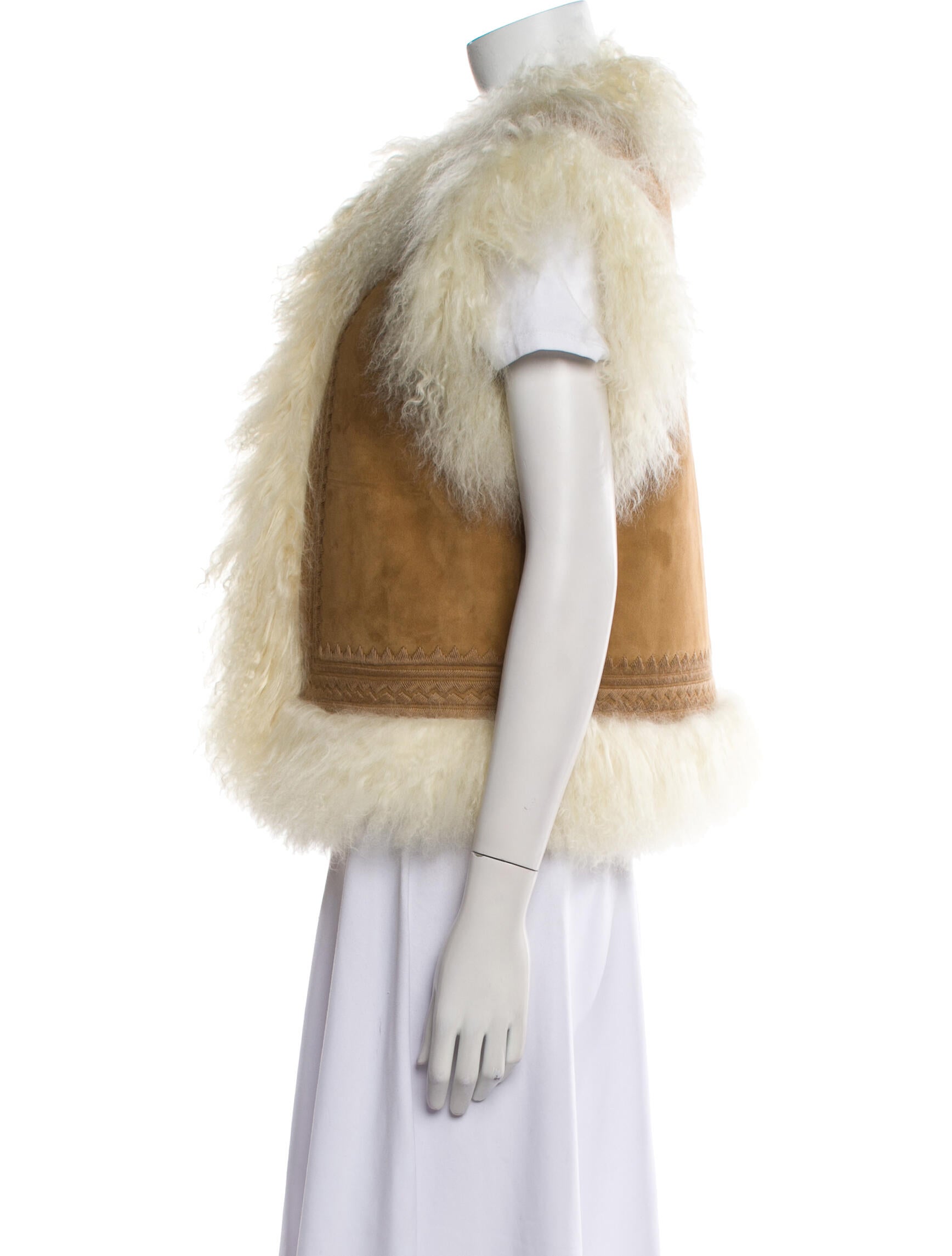 Nili Lotan Shearling Printed Vest