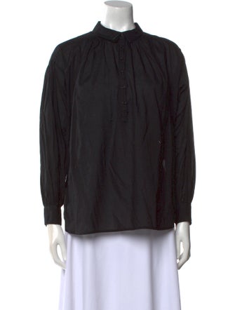 Nili Lotan Mock Neck Long Sleeve Blouse