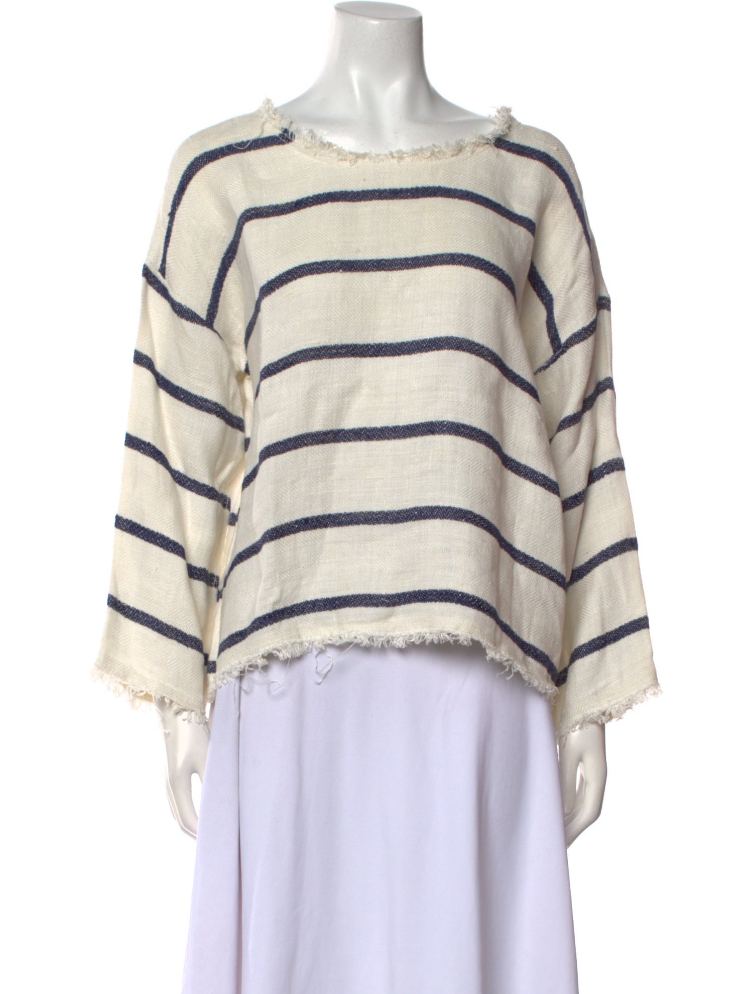 Nili Lotan Linen Striped Blouse