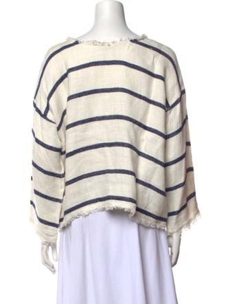 Nili Lotan Linen Striped Blouse
