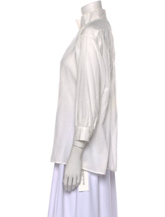 Nili Lotan Mock Neck Three-Quarter Sleeve Blouse