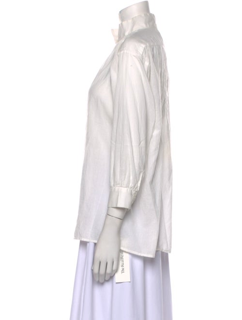 Nili Lotan Mock Neck Three-Quarter Sleeve Blouse