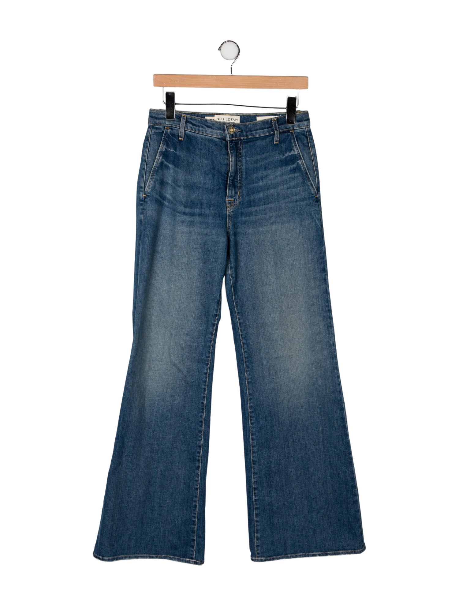 Nili Lotan Mid-Rise Wide Leg Jeans