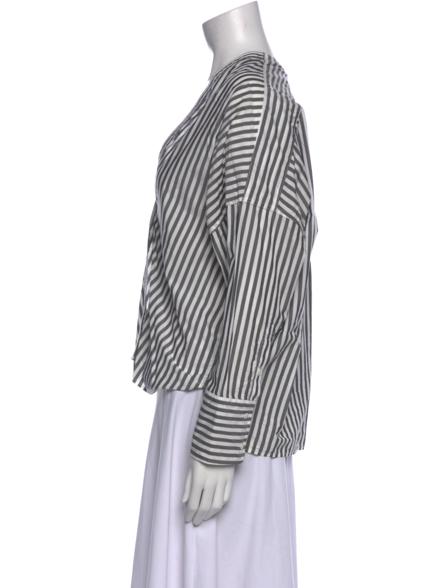 Nili Lotan Striped V-Neck Blouse