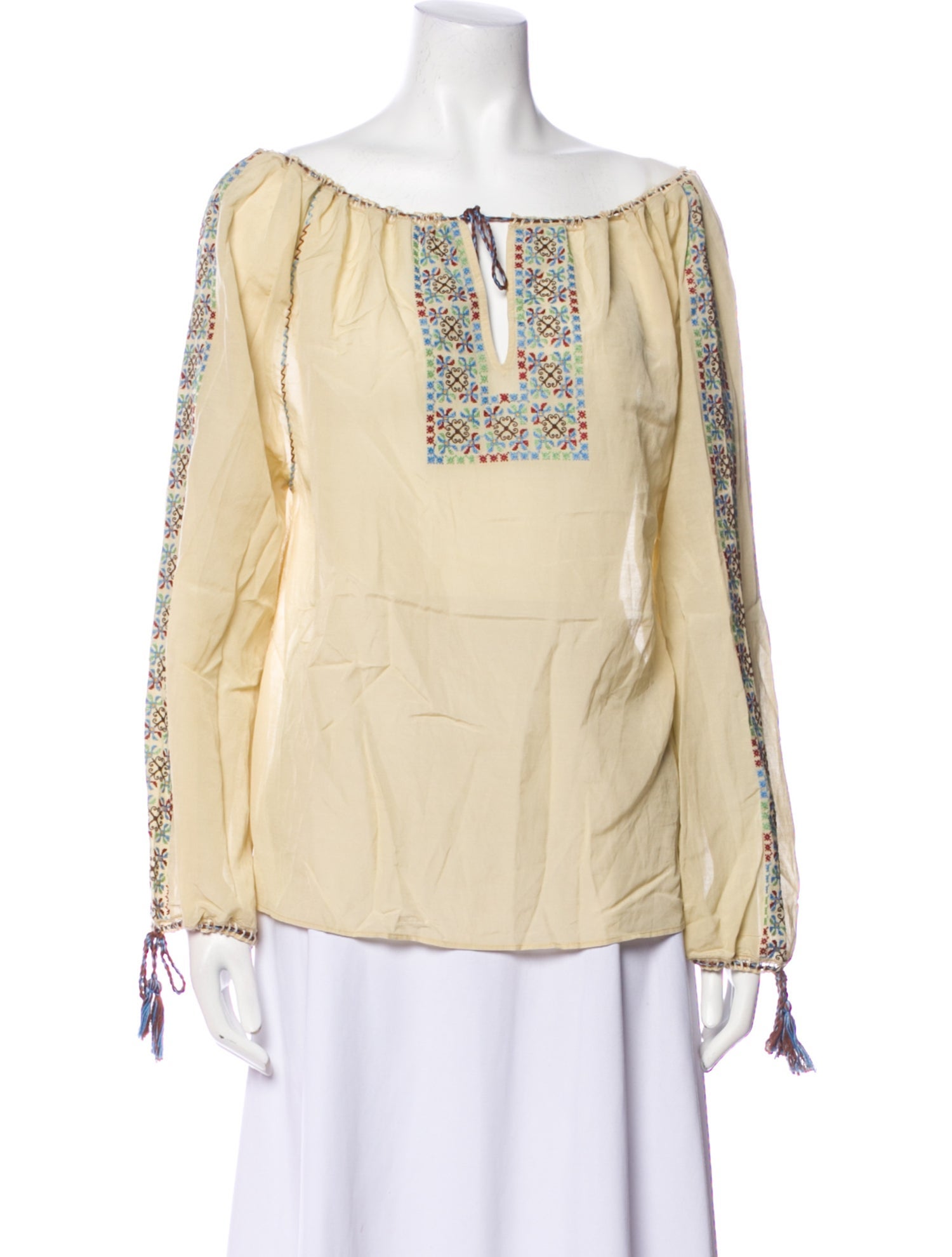 Nili Lotan Crew Neck Long Sleeve Blouse