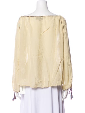 Nili Lotan Crew Neck Long Sleeve Blouse