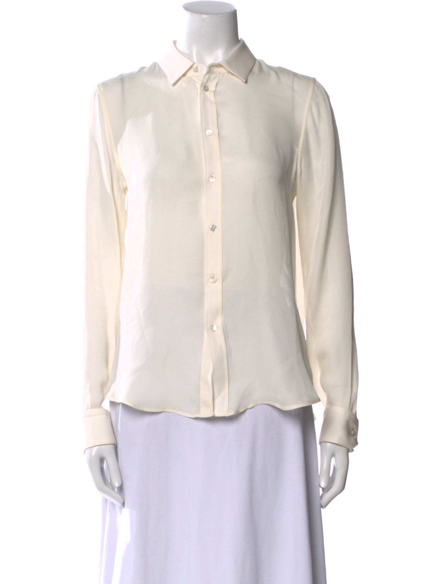 Nili Lotan Silk Long Sleeve Button-Up Top w/ Tags
