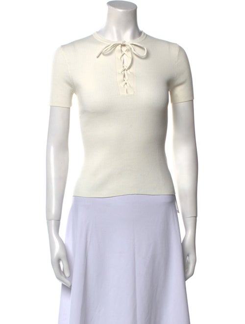 Nili Lotan V-Neck Short Sleeve Top