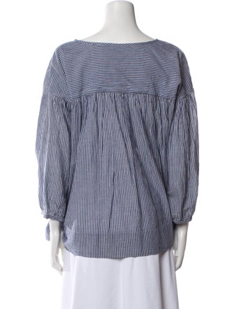 Nili Lotan Striped V-Neck Blouse