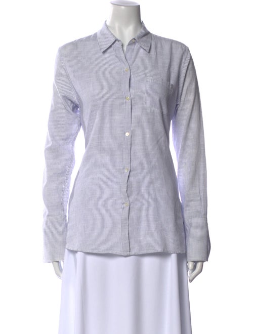 Nili Lotan Striped Long Sleeve Button-Up Top