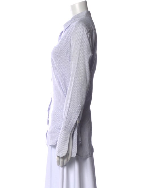 Nili Lotan Striped Long Sleeve Button-Up Top