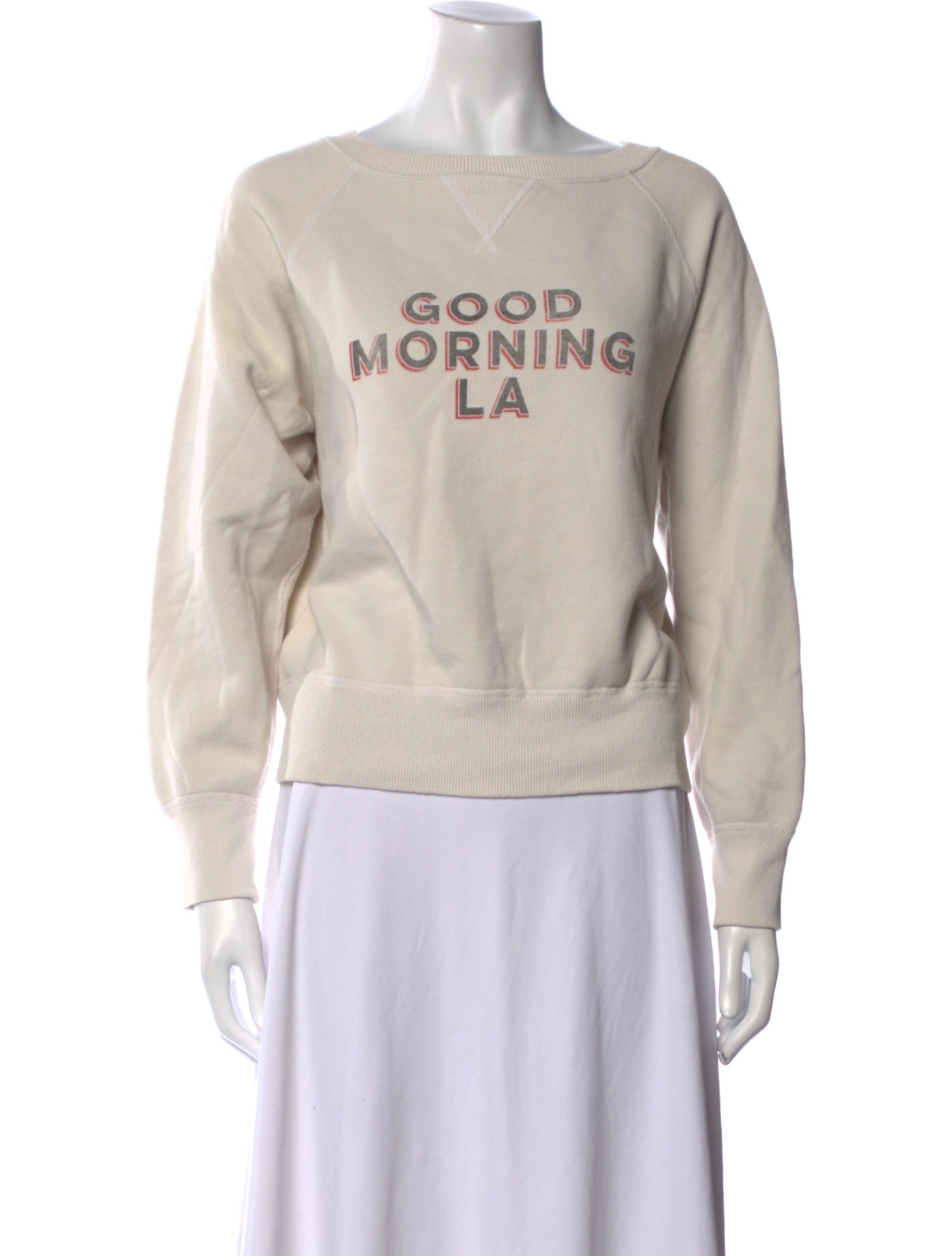 Nili Lotan Graphic Print Bateau Neckline Sweatshirt