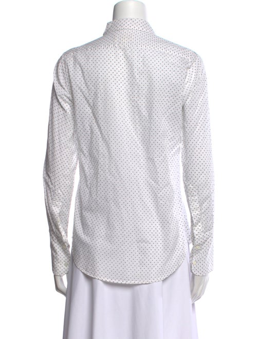 Nili Lotan Polka Dot Print Long Sleeve Button-Up Top