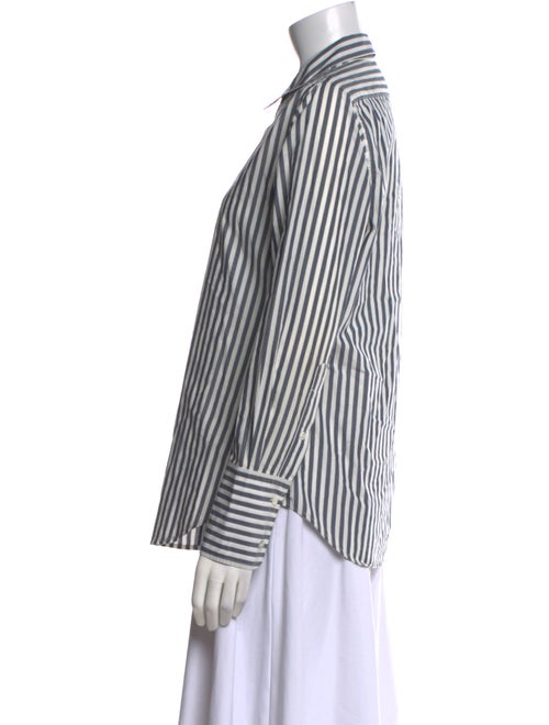 Nili Lotan Striped Long Sleeve Button-Up Top