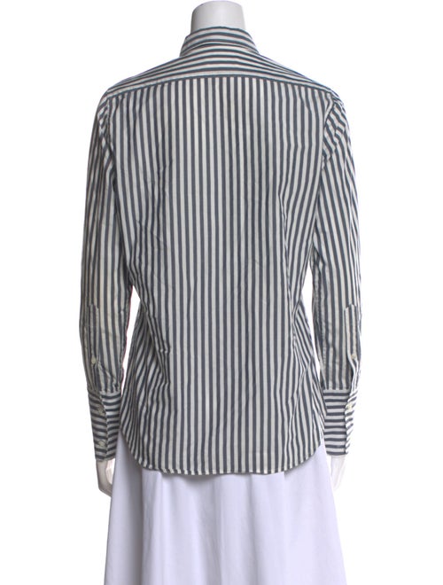 Nili Lotan Striped Long Sleeve Button-Up Top