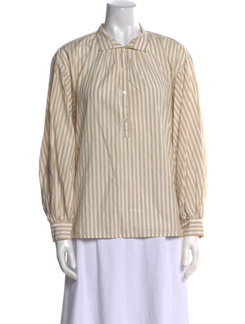 Nili Lotan Striped Long Sleeve Button-Up Top