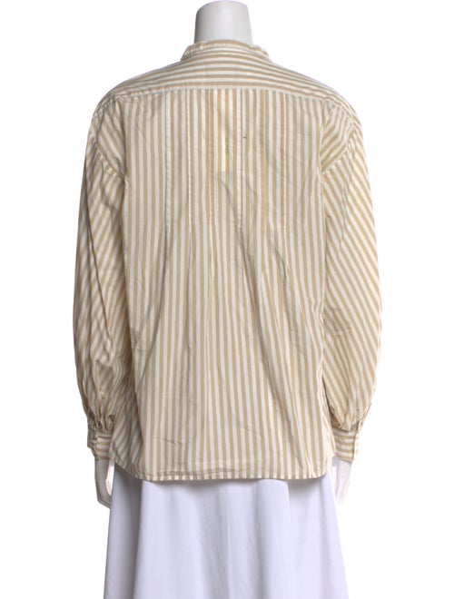Nili Lotan Striped Long Sleeve Button-Up Top