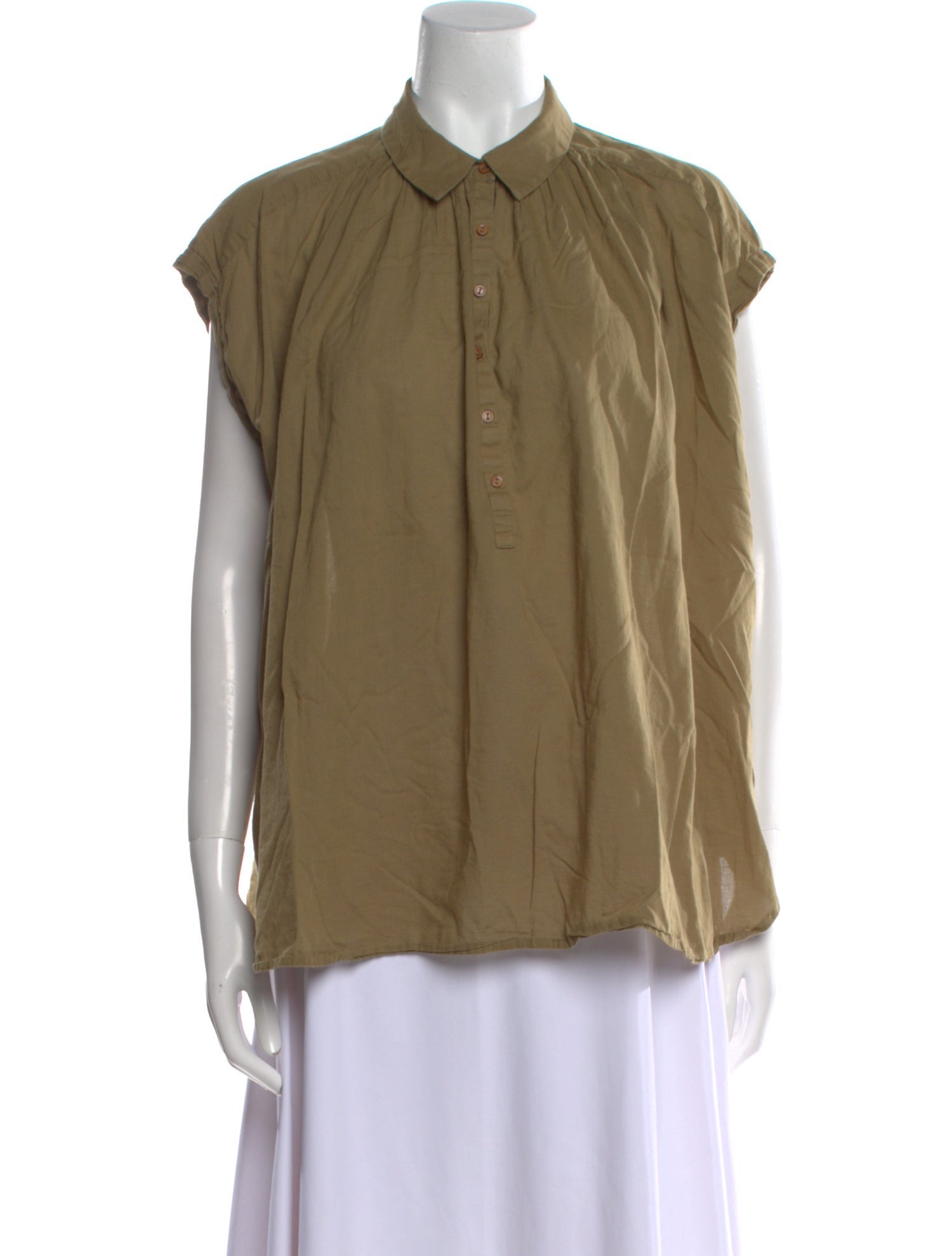 Nili Lotan Short Sleeve Button-Up Top