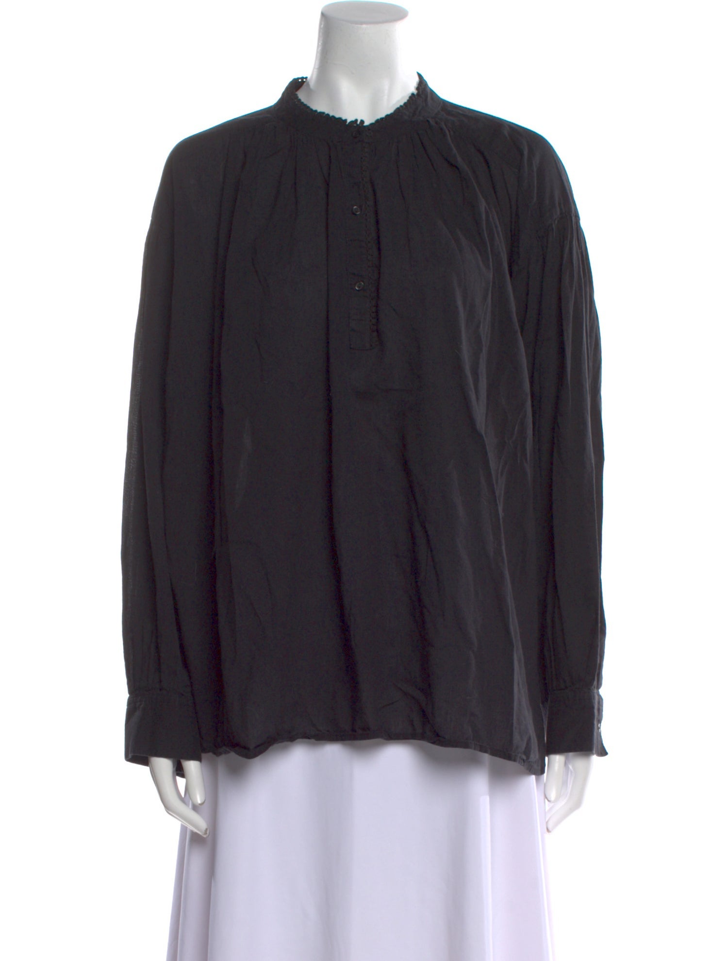 Nili Lotan Mock Neck Long Sleeve Blouse