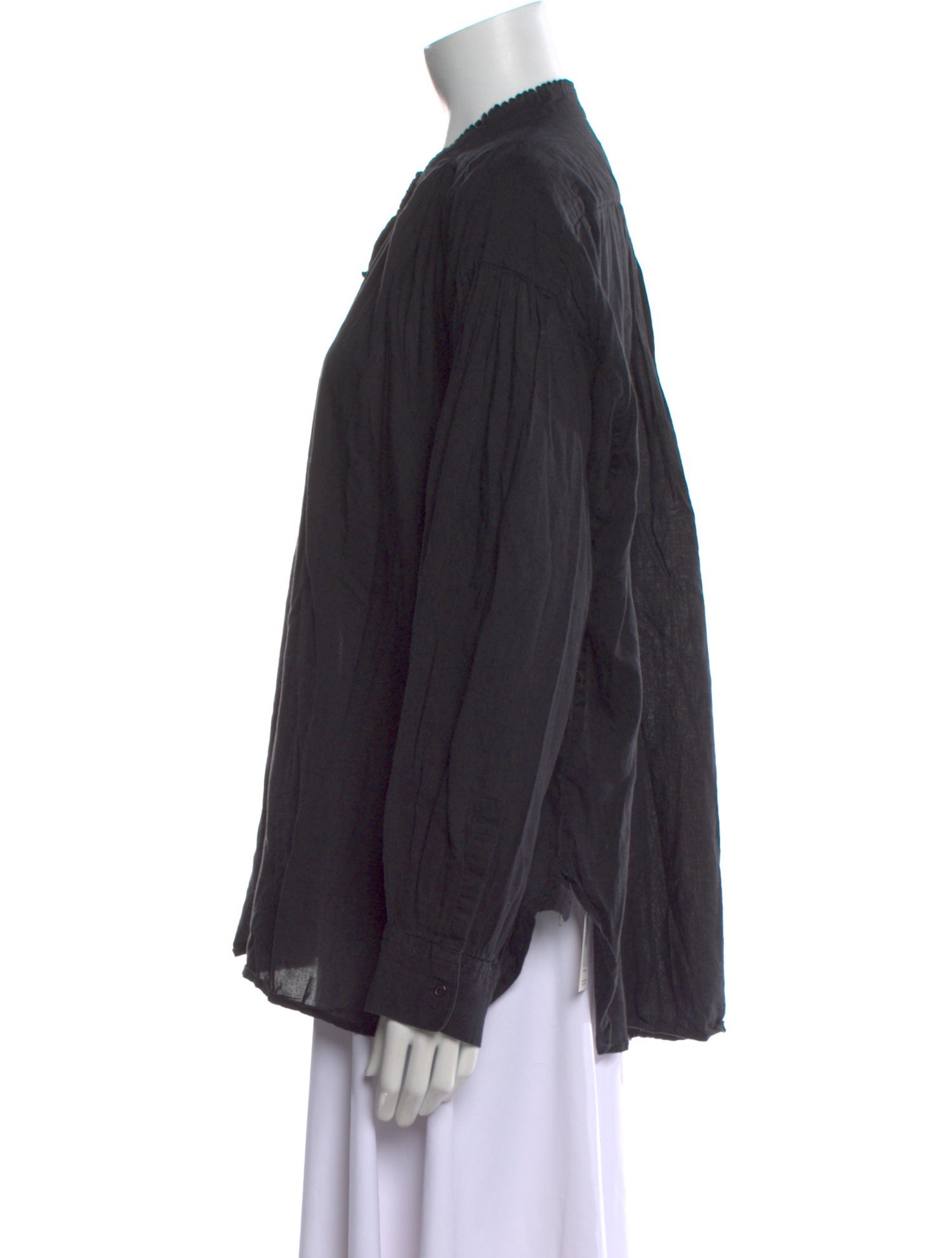 Nili Lotan Mock Neck Long Sleeve Blouse