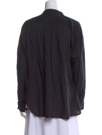 Nili Lotan Mock Neck Long Sleeve Blouse