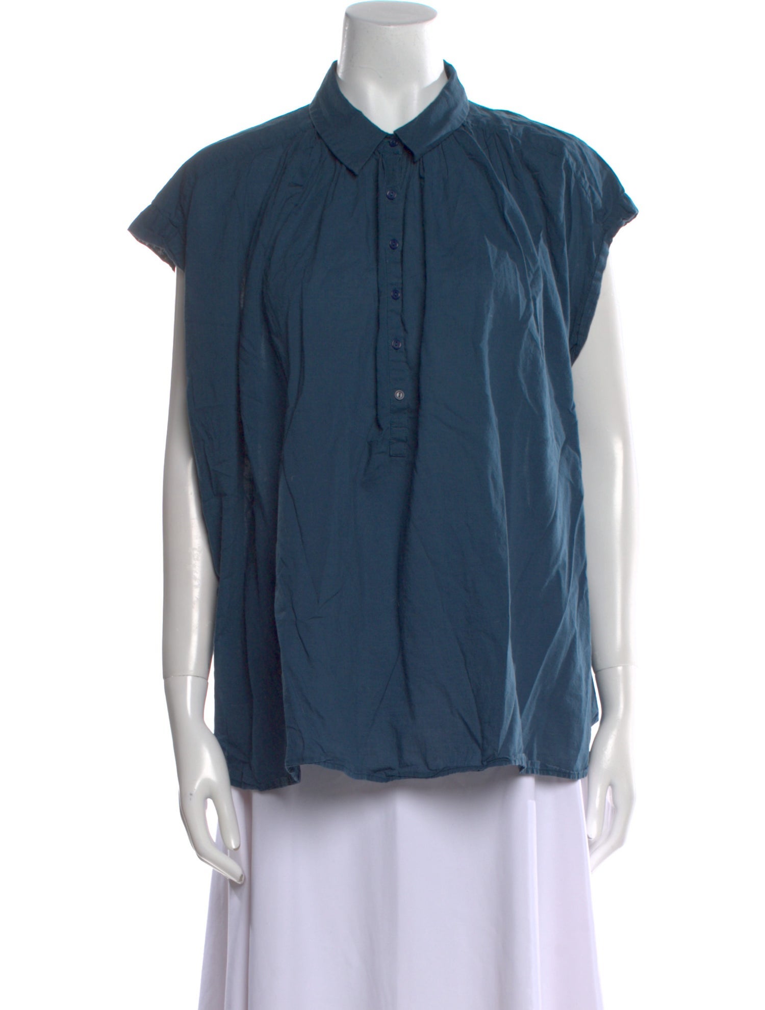 Nili Lotan Short Sleeve Button-Up Top