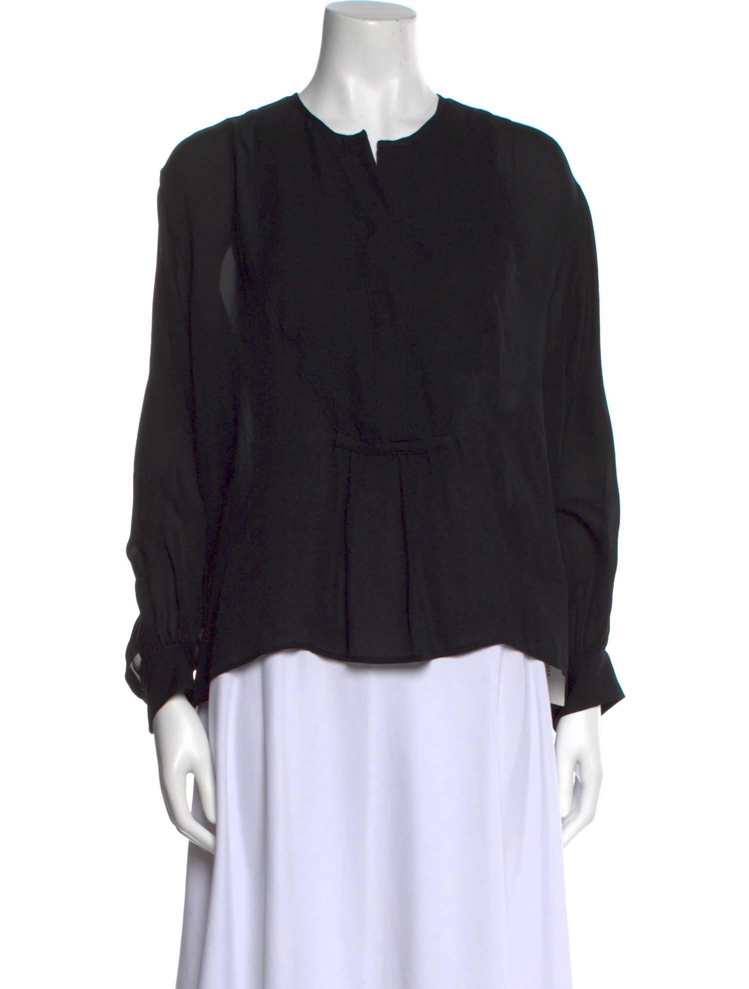 Nili Lotan Silk Crew Neck Blouse