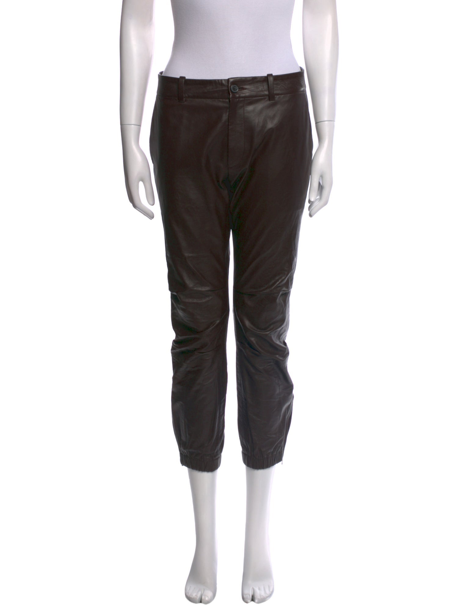 Nili Lotan Lambskin Straight Leg Pants