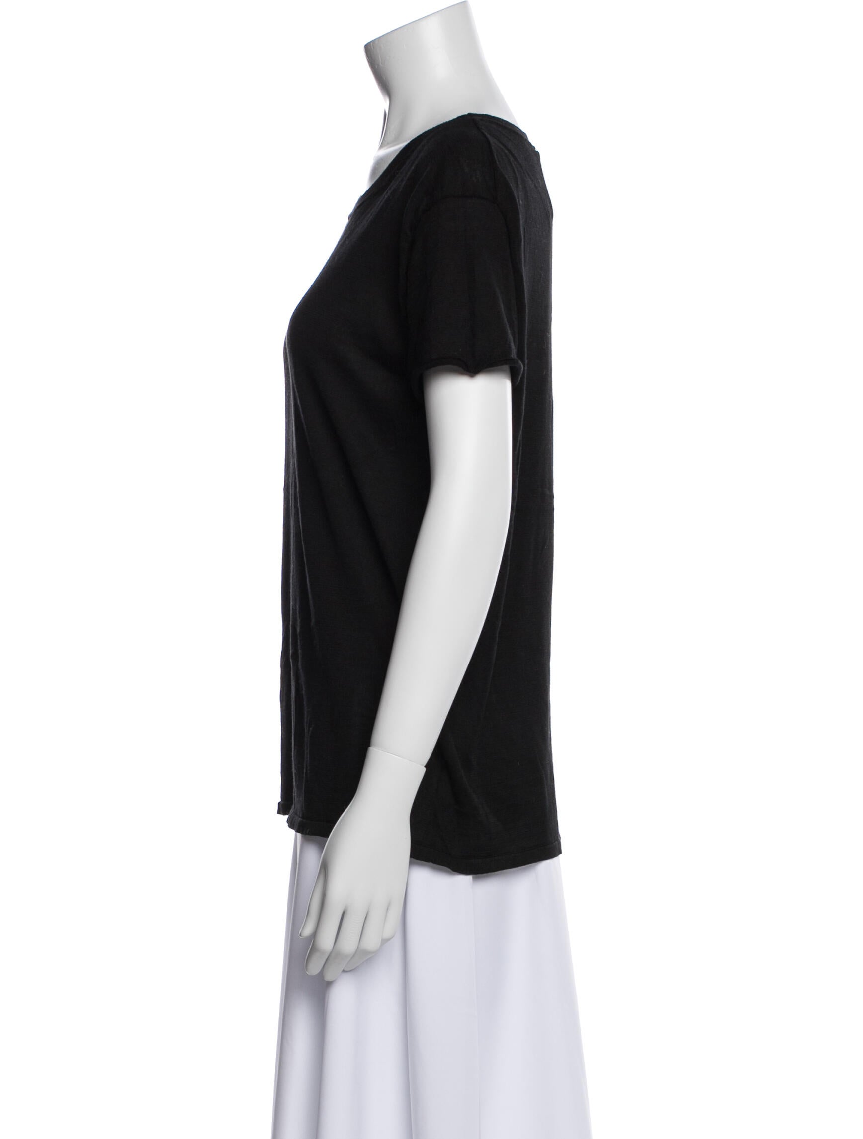 Nili Lotan Scoop Neck Short Sleeve T-Shirt