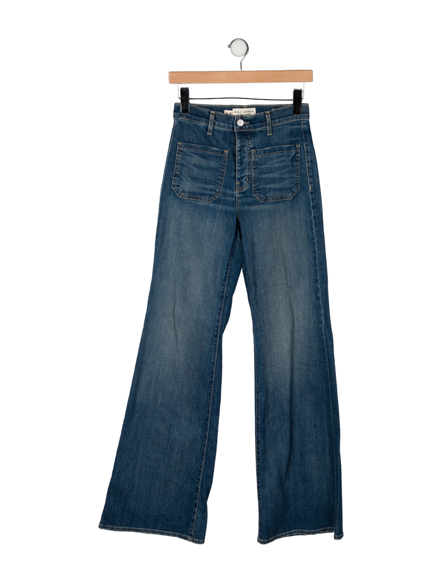 Nili Lotan Mid-Rise Wide Leg Jeans