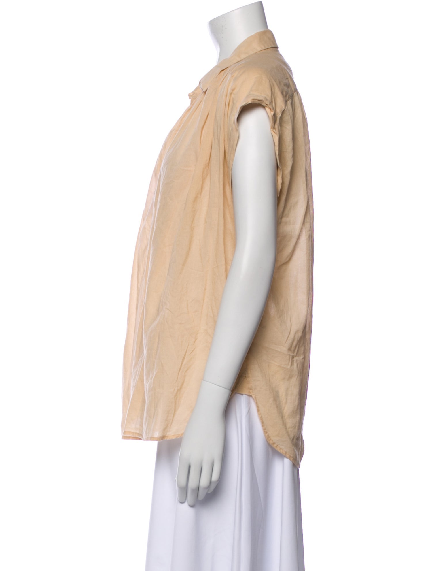 Nili Lotan Short Sleeve Button-Up Top