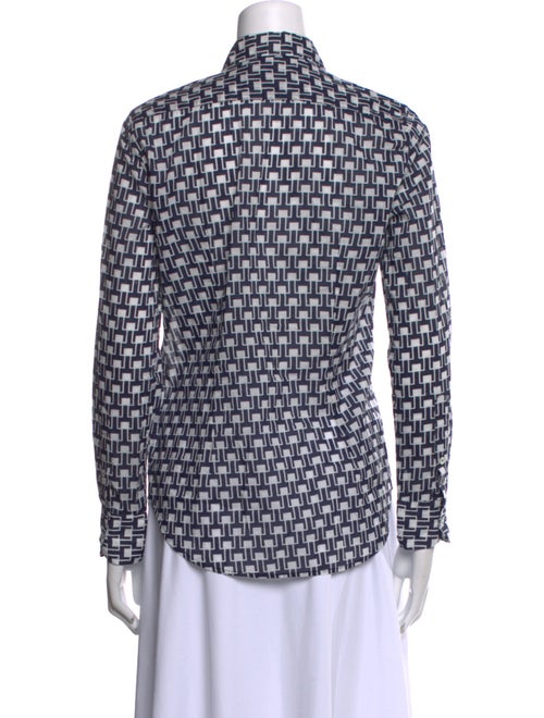 Nili Lotan Printed Long Sleeve Button-Up Top