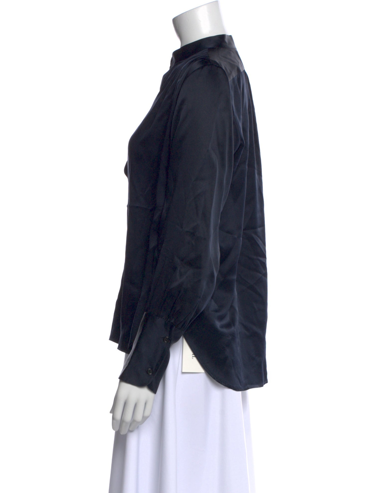 Nili Lotan Silk V-Neck Button-Up Top