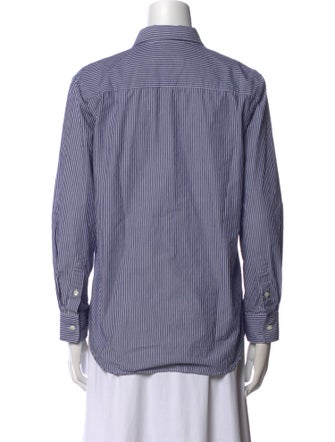 Nili Lotan Striped Long Sleeve Button-Up Top