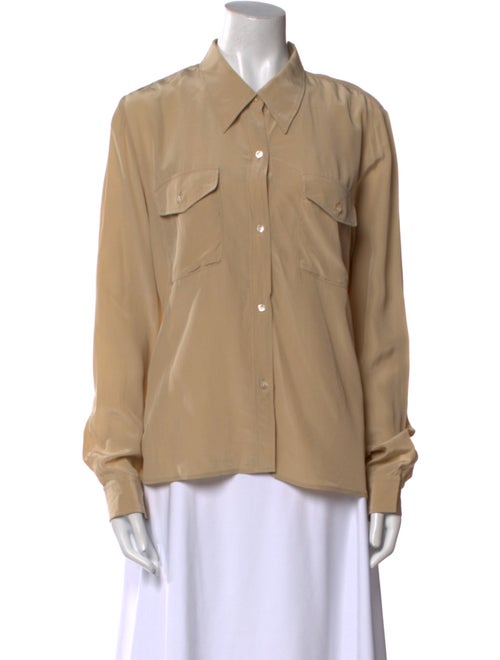 Nili Lotan Silk Long Sleeve Button-Up Top