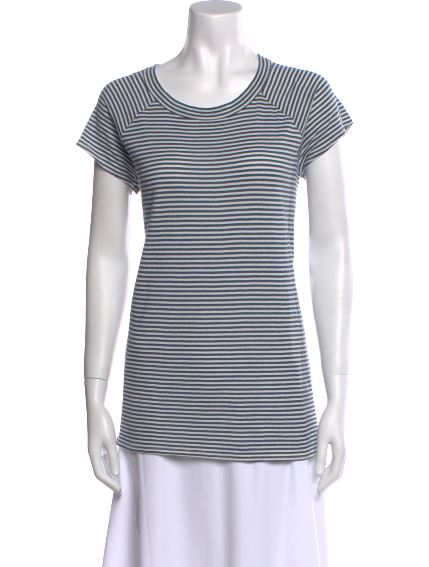 Nili Lotan Striped Scoop Neck T-Shirt
