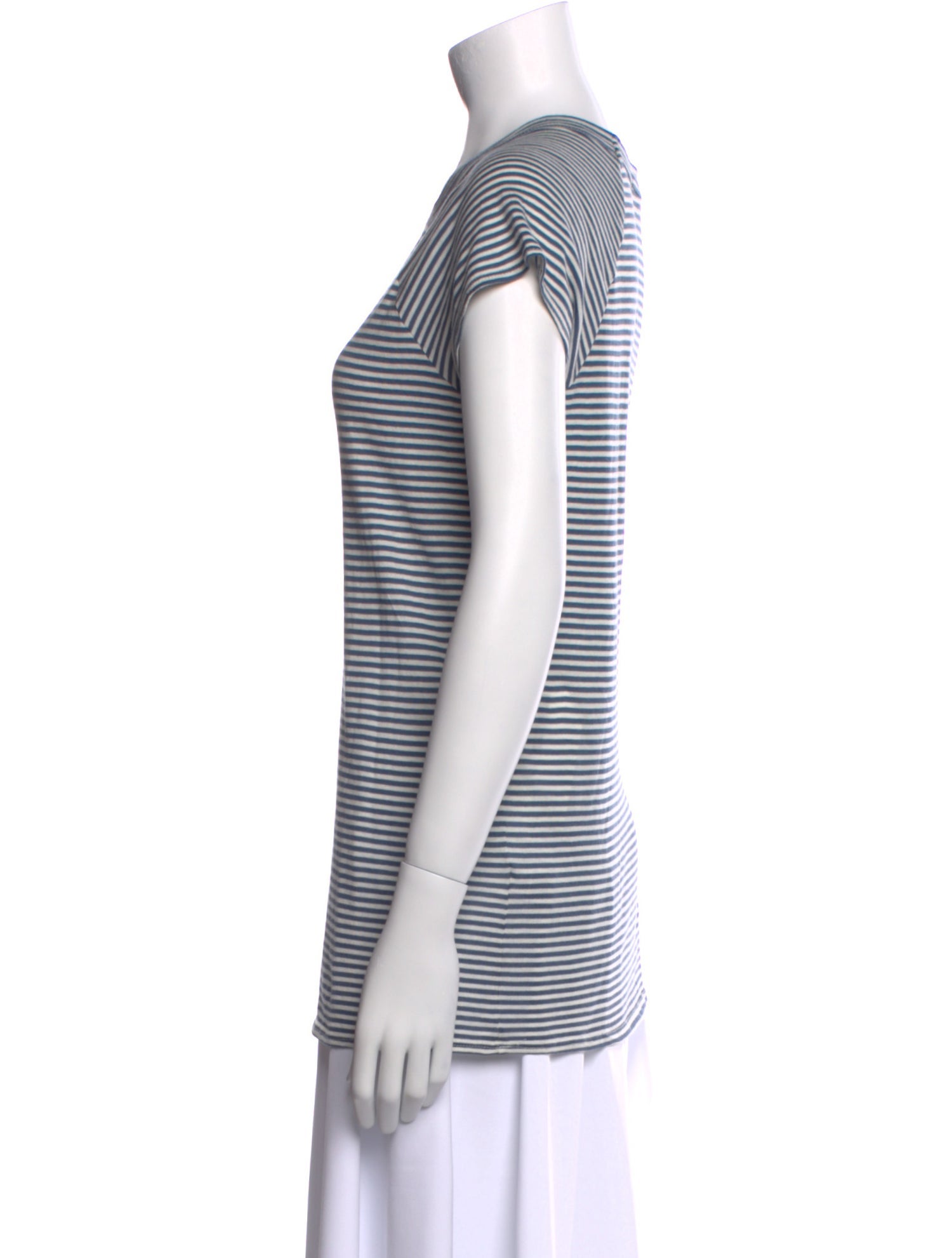 Nili Lotan Striped Scoop Neck T-Shirt