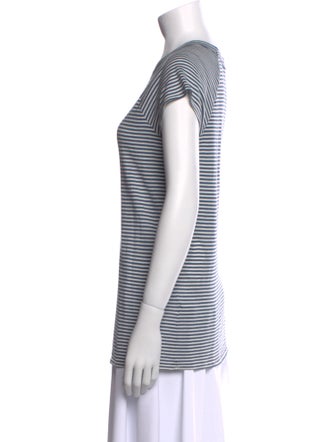 Nili Lotan Striped Scoop Neck T-Shirt