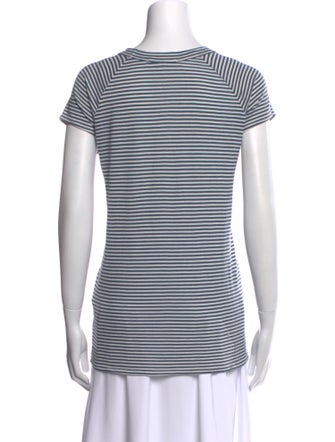 Nili Lotan Striped Scoop Neck T-Shirt