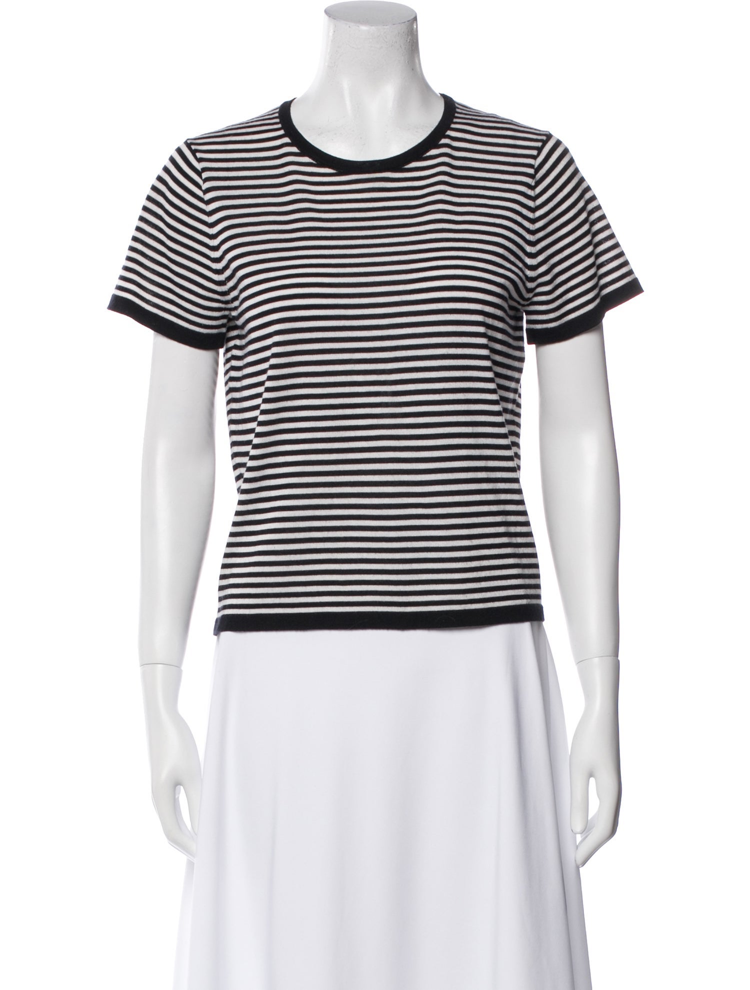 Nili Lotan Wool Striped T-Shirt