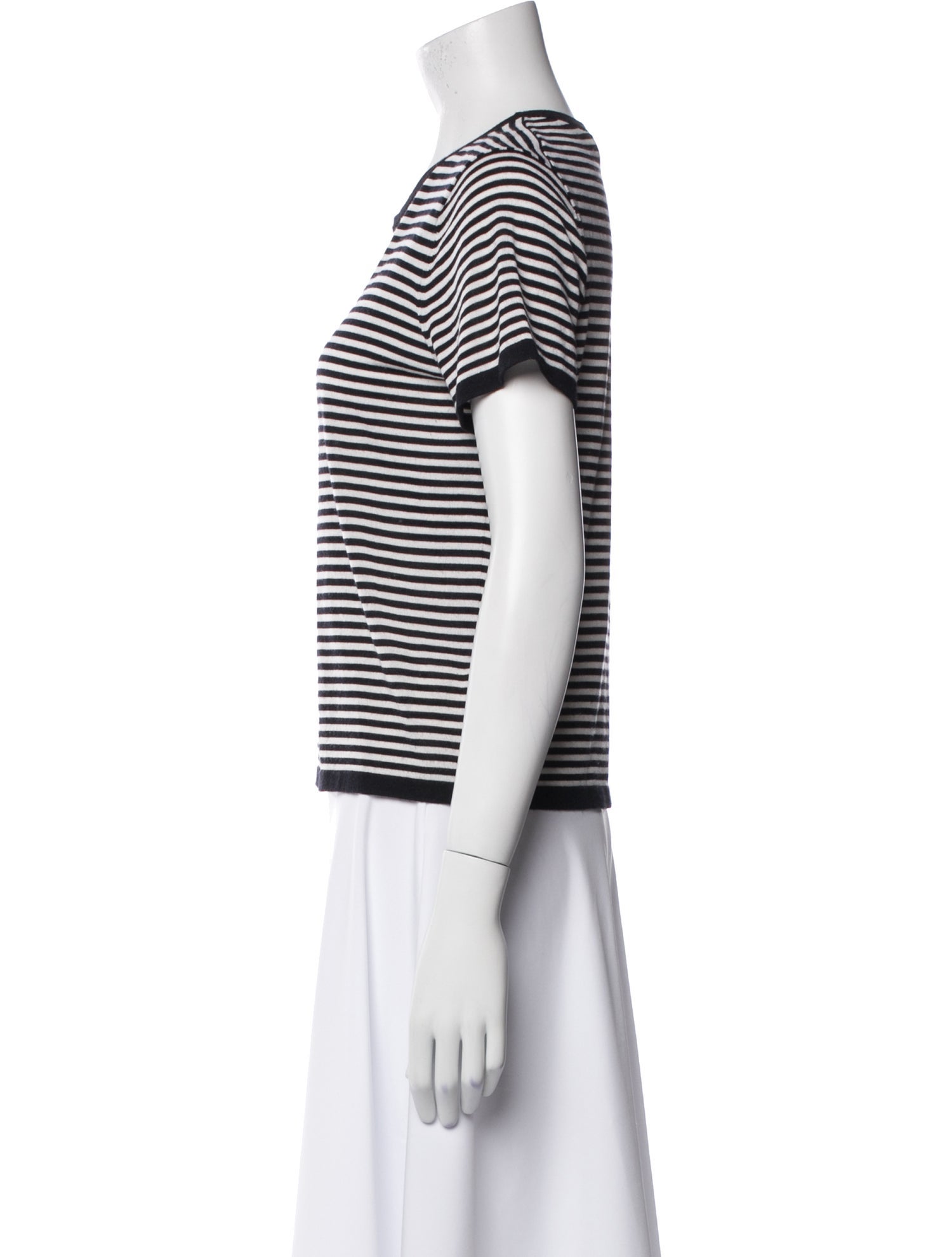 Nili Lotan Wool Striped T-Shirt