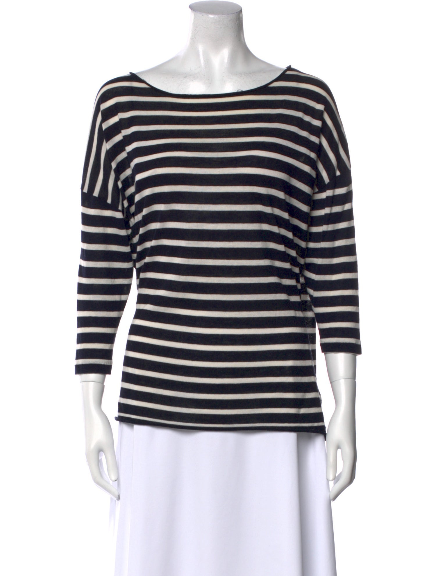 Nili Lotan Striped Bateau Neckline Top