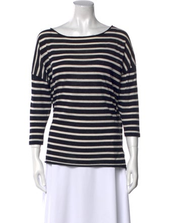 Nili Lotan Striped Bateau Neckline Top