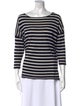 Nili Lotan Striped Bateau Neckline Top
