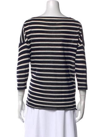 Nili Lotan Striped Bateau Neckline Top