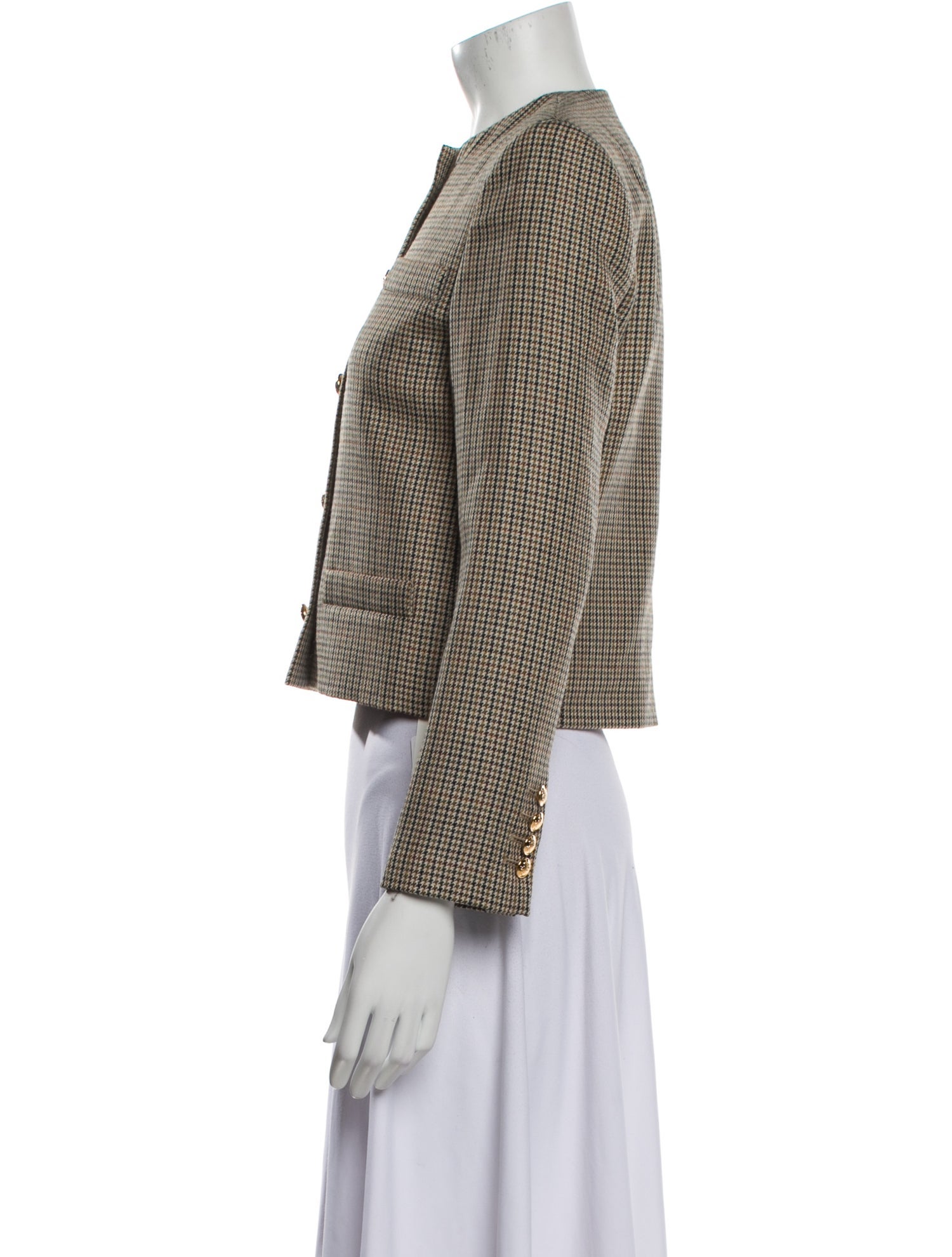 Nili Lotan Virgin Wool Tweed Pattern Evening Jacket