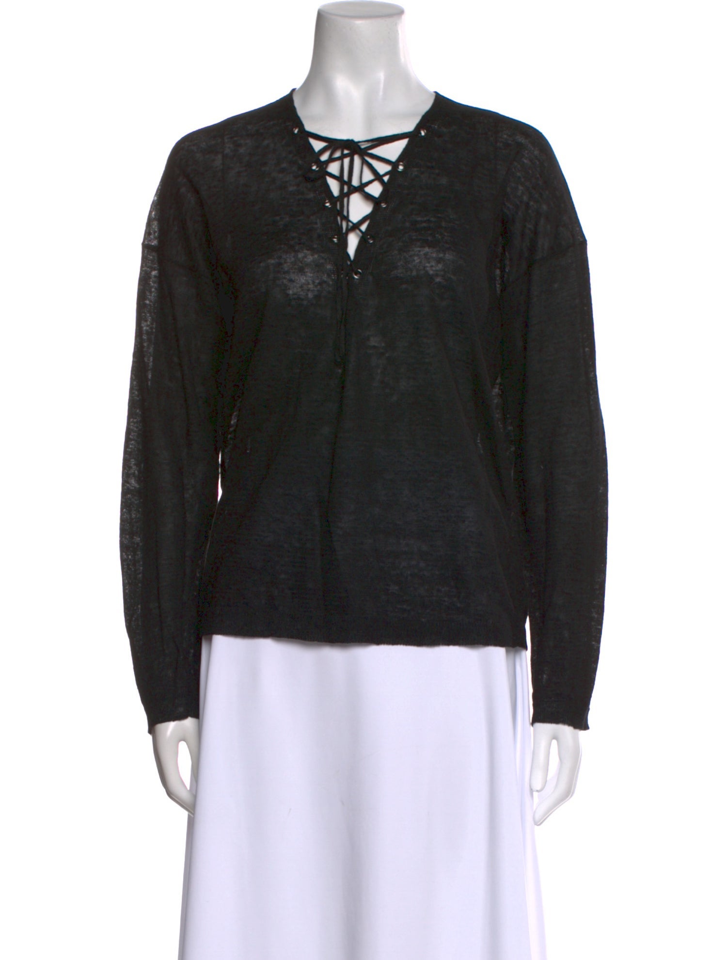 Nili Lotan Linen V-Neck Top