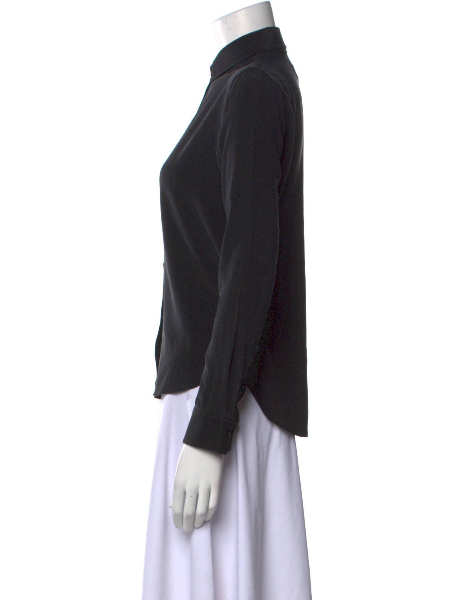 Nili Lotan Silk Long Sleeve Button-Up Top