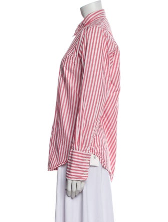 Nili Lotan Striped Long Sleeve Button-Up Top
